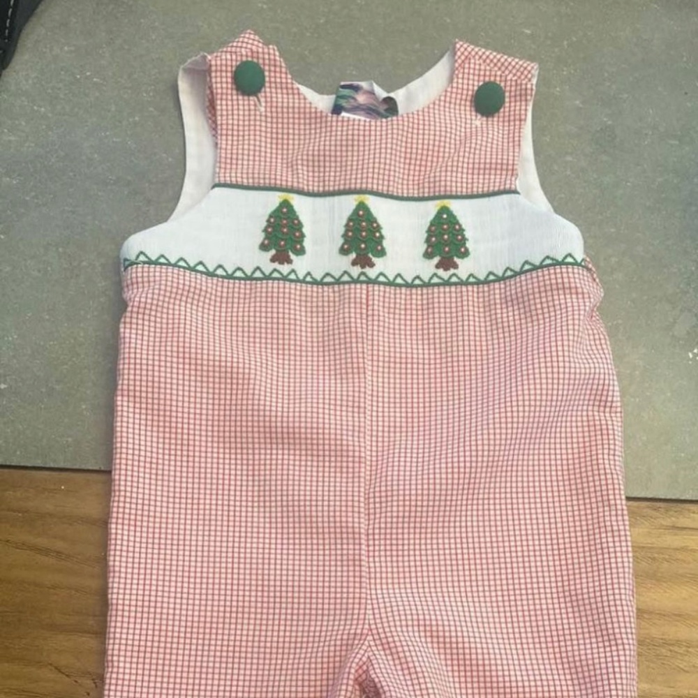 Southern Smocked baby boy Christmas longall/jumper-9 months